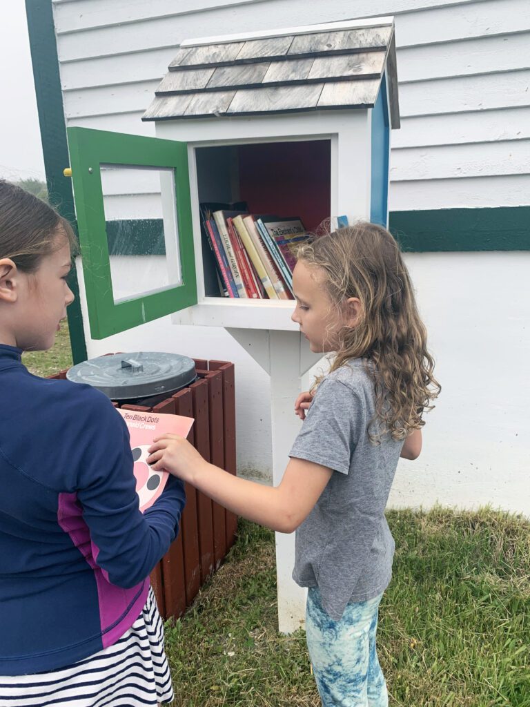 Little free library in Trinity. Things to do with kids on the Bonavista peninsula.