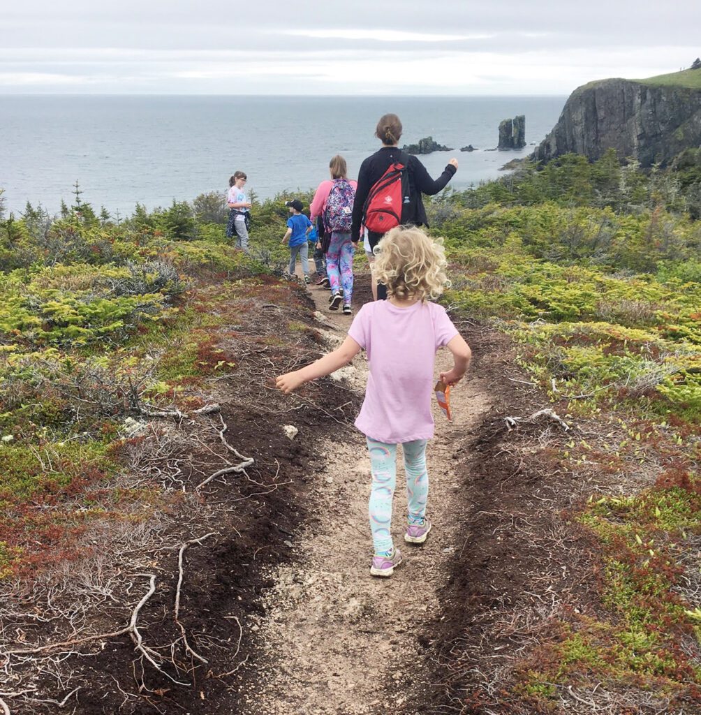 Hiking with kids on the Skerwink trail. Things to do with kids on the Bonavista peninsula